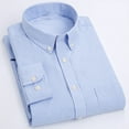 thumbnail image 2 of Blusa de manga larga para hombre Camisa informal juvenil con estampado de rayas verticales y solapa fina para ir de compras a la oficina, 2 of 5