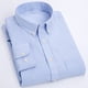 thumbnail image 2 of Blusa de manga larga para hombre Camisa informal juvenil con estampado de rayas verticales y solapa fina para ir de compras a la oficina, 2 of 5