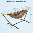 thumbnail image 2 of Support de Hamac en Acier Robuste avec Double Hamac - Capacité de 500 Lb, Conception Portable Gain de Place, Tissu Confortable en Polyester et Coton pour Usage Intérieur et Extérieur, Comprend un Sac de Transport, Arc-en-Ciel Jaune, 2 of 6