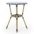 thumbnail image 6 of GDF Studio Deshler Outdoor Aluminum and Wicker French Bistro Table, Navy Blue, White, and Bamboo Finish, 6 of 7