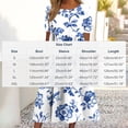 thumbnail image 3 of YueHuiYing Women's Summer Casual Blue-and-White Porcelain Print Short-Sleeve Round-Neck Knee-Length Dress, 3 of 7