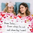 thumbnail image 3 of Sister Gifts Blanket,Sister Heart Blanket Gifts from Sister or Brother,Sister Birthday Gifts,I Love You Sister Blanket Gifts for Sister,Soft Cozy Flannel Throw Blanket 50"x40", 3 of 6