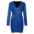 thumbnail image 3 of haxmnou women mini dress sequin glitter bodycon dress evening party gown blue xxl, 3 of 7