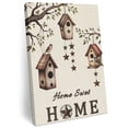 thumbnail image 2 of Bird Houses Canvas Wall Art for Living Room Bedroom Bathroom, Sparrows Home Sweet Branch Star Linen Texture Canvas Art Wall Decor, Artwork for Walls Home Office Decor, 12"x18", 2 of 9
