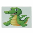 thumbnail image 1 of Crocodile Cutting Board, Cartoon Style Vibrant of a Cheerful Character Waving His Hand, Decorative Tempered Glass Cutting and Serving Board, in 3 Sizes, by Ambesonne, 1 of 2