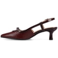 thumbnail image 3 of Journee Womens Padma Medium and Wide Width Sling Back Pointed Toe Kitten Heel Pumps, 3 of 11