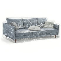 UU&T Couch Cover for Storage and Moving, 42"x96"x42" Clear Plastic Waterproof Slipcovers, Heavy Duty Sofa Protector for Pets Against