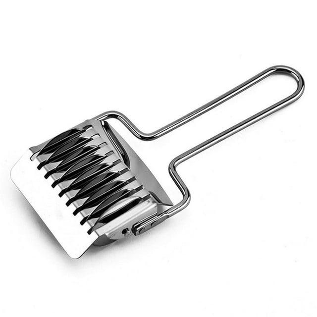 Rodillo cortador de fideos, mango cómodo antideslizante, herramienta cortadora de masa manual de rodillo de fideos de acero inoxidable de alta calidad (6,3x2,36 pulgadas)
