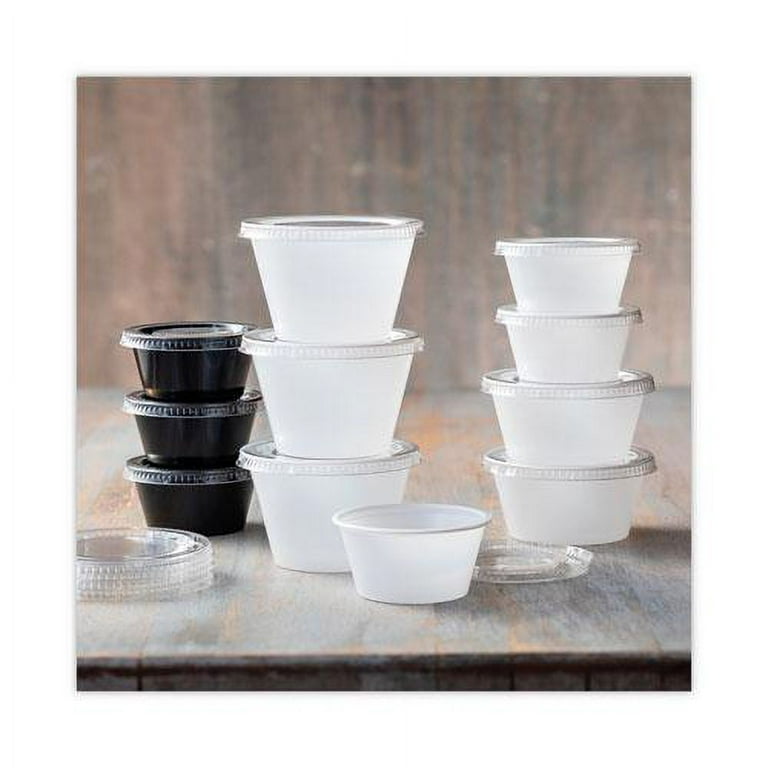 Plastic Portion Cup, 2 oz, Translucent, 200/Bag, 12 Bags/Carton Plastic Portion Cup, 2 oz, Translucent, 200/Bag, 12 Bags/Carton