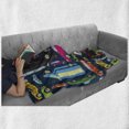 thumbnail image 5 of Cartoon Soft Flannel Fleece Blanket, Sport Cars Passenger Automobiles in Traffic Jam Travel Van Bus Nursery Road Print, Cozy Plush for Indoor and Outdoor Use, 60" x 80", Multicolor, by Ambesonne, 5 of 5