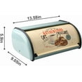 thumbnail image 4 of Metal Bread Box with Roll Top Vintage Breadbox for Kitchen Countertop Retro Bread Bin Holder Counter Farmhouse Bread Storage Container Blue, 4 of 6