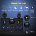 thumbnail image 3 of Nilight 5 Gang Multi-Function 5 Gang Rocker Dual USB Charger + Digital Volmeter +12V Outlet Pre-Wired Switch Panel with Circuit Breakers for RV Car Boat Truck Trailer,2 Years Warranty,Blue, 3 of 7