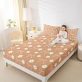thumbnail image 3 of Erosebridal Cute Bowknot Daisy Full Size Sheets,Cartoon Flowers Blossom Bed Sheets For Girls Kids,Orange White Pink 4pcs, 3 of 6