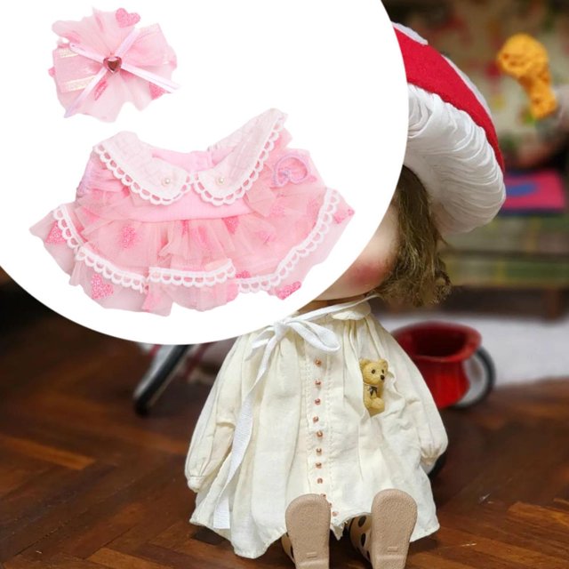 Juego de 2 piezas de ropa para muñecos de peluche, bonito y elegante vestido de tela de malla para hacer tú mismo, accesorios para fotos, disfraces,