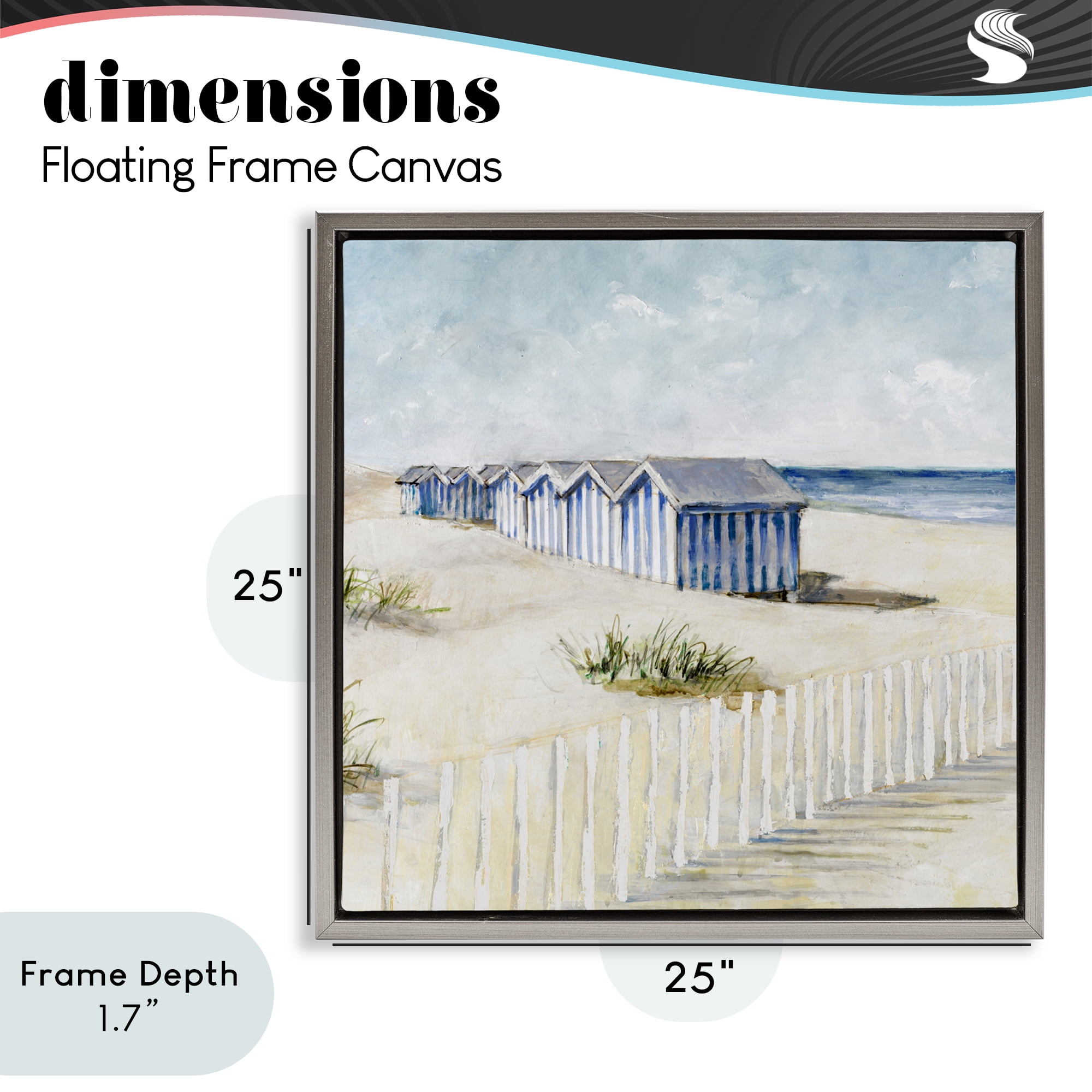 Stupell Industries Vintage Coastline Nautical Shacks Gray Framed Floater Canvas Wall Art, design by Lorenzo Collective