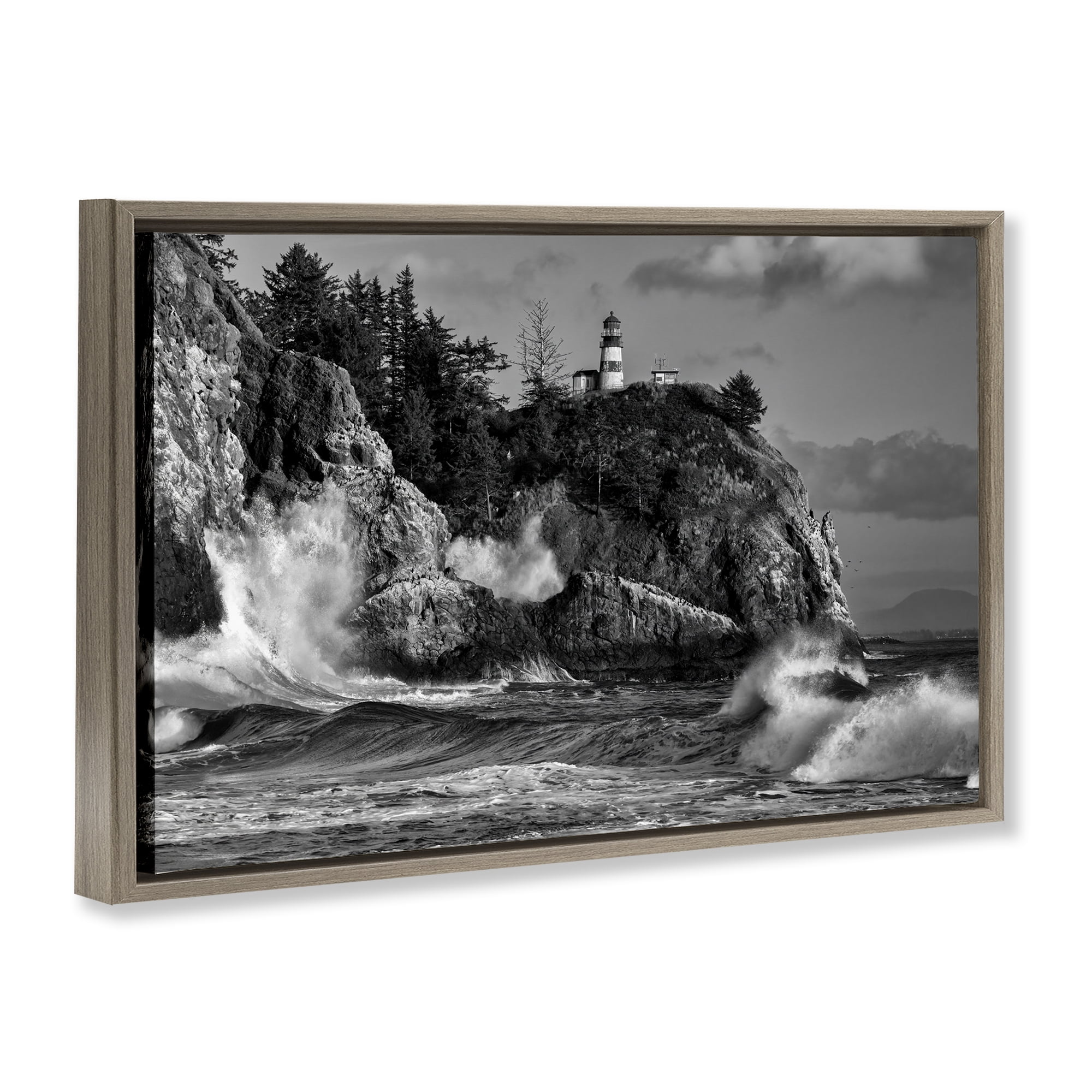 Stupell Industries Rising Tide at Cape Brown Framed Floater Canvas Wall Art, design by Rick Berk