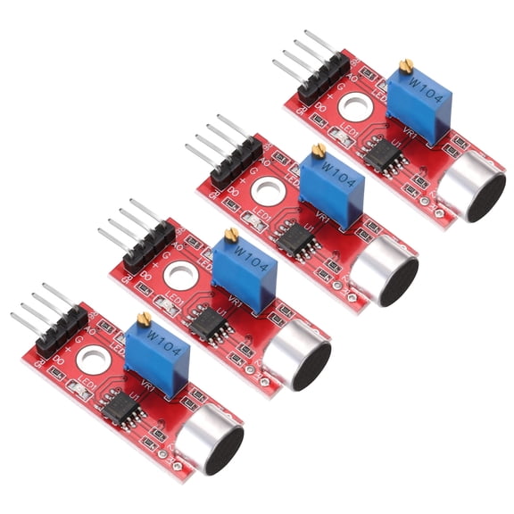 Uxcell 4Pcs Microphone Sound Sensor KY-037 Voice Detection Module Voice Sound Detection Sensor Module for Voice-activated Switch