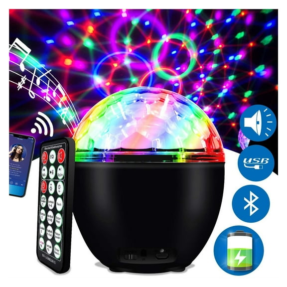 DJ Disco Lights 16 Colors Rotating LED Party Stage Lights With Remote Control For Birthday Disco Party Bar Christmas ,Easy to Install