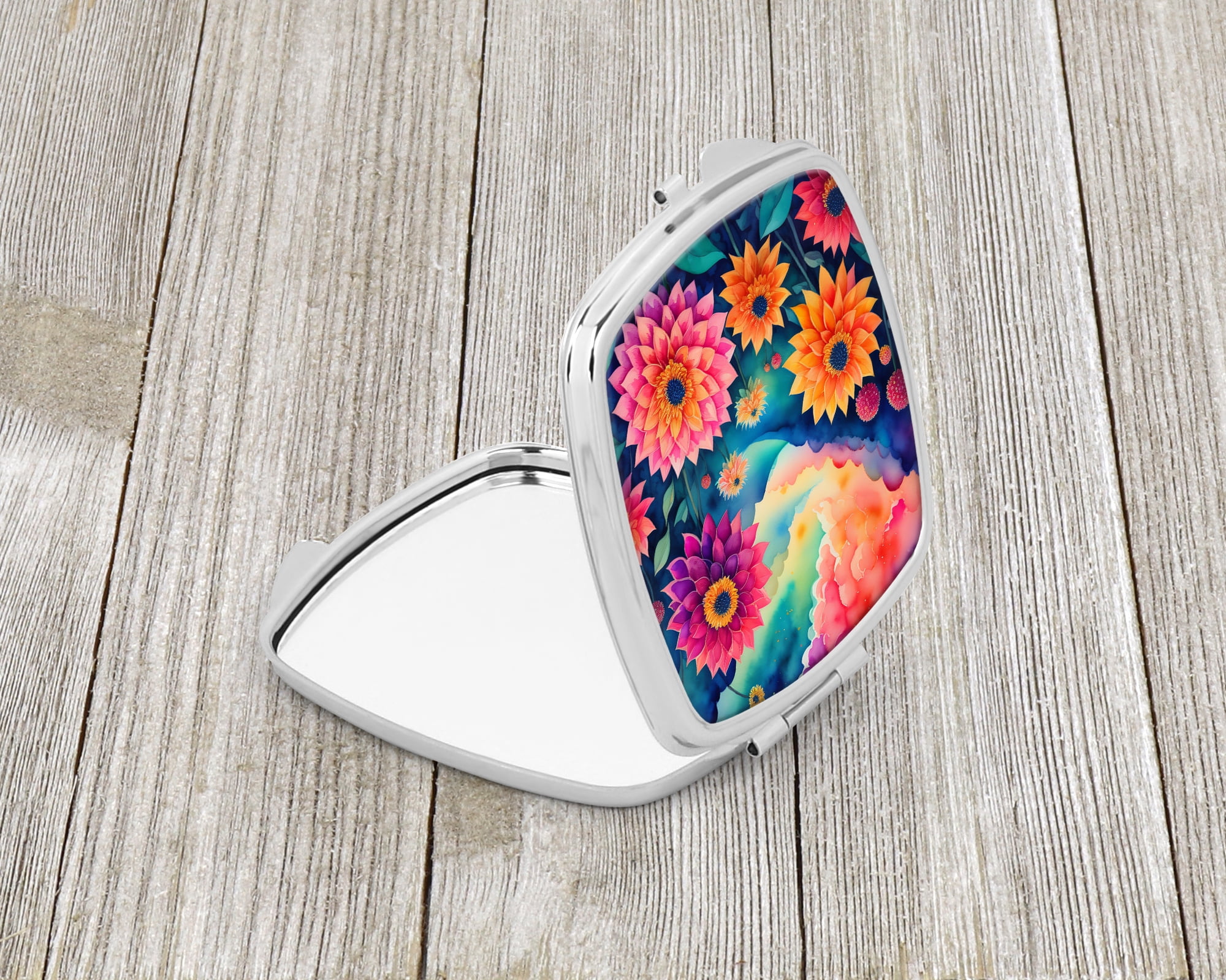 Colorful Dahlias Compact Mirror 2.75 in x 3 in