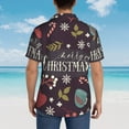 thumbnail image 6 of Balery Merry Christmas Print Men's Hawaiian Shirts Short Sleeve Beach Shirt Relaxed Fit Vacation Button Down Shirts-Small, 6 of 9
