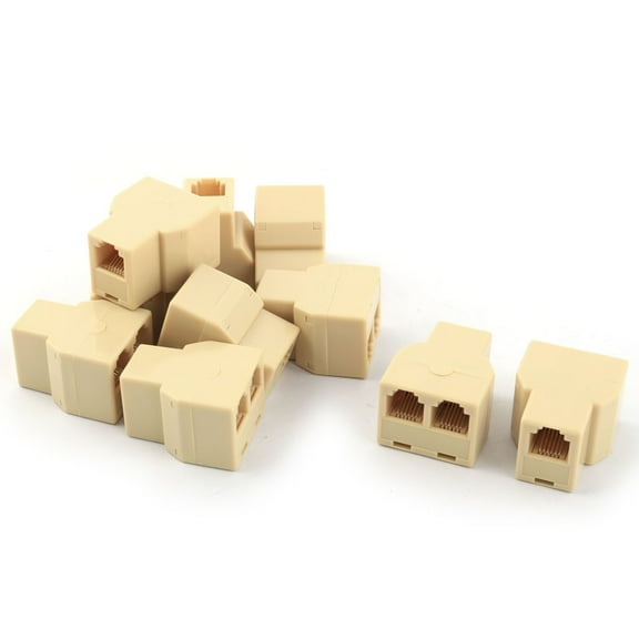 RJ12 6P6C 1 Female to 2 Female Telephone Wire Cable Splitter 10pcs