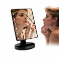 thumbnail image 4 of LED Makeup Mirror 360 Degrees Rotating ABS Plastic Frame desktop makeup Desktop Cosmetic Mirror Battery Powered, 16LEDs, Black, 4 of 9