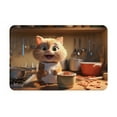 thumbnail image 1 of Balery Cartoon Cooking Cat Felpudo de franela, resistente a las manchas y a la decoloración, para uso interior y exterior, fácil de limpiar, 40 x 60 cm, 1 of 7
