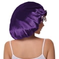 thumbnail image 3 of Turbante satinado de seda Vettres para dormir, pelo liso, 3 of 6