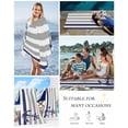 thumbnail image 5 of Anchor Gray Beach Towels Oversized Super Absorbent, Modern Navy Blue White Striped Nautical Lightweight Bath Towel Quick Dry Sets For Bathroom/Pool/Rv Camping/Beach Play/Gym Room/Picnic 35"x70", 5 of 8