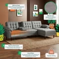 thumbnail image 3 of Sala Modular Sofá Cama Makora Lino Gris Claro Modelo Mosley Reversible, 3 of 9