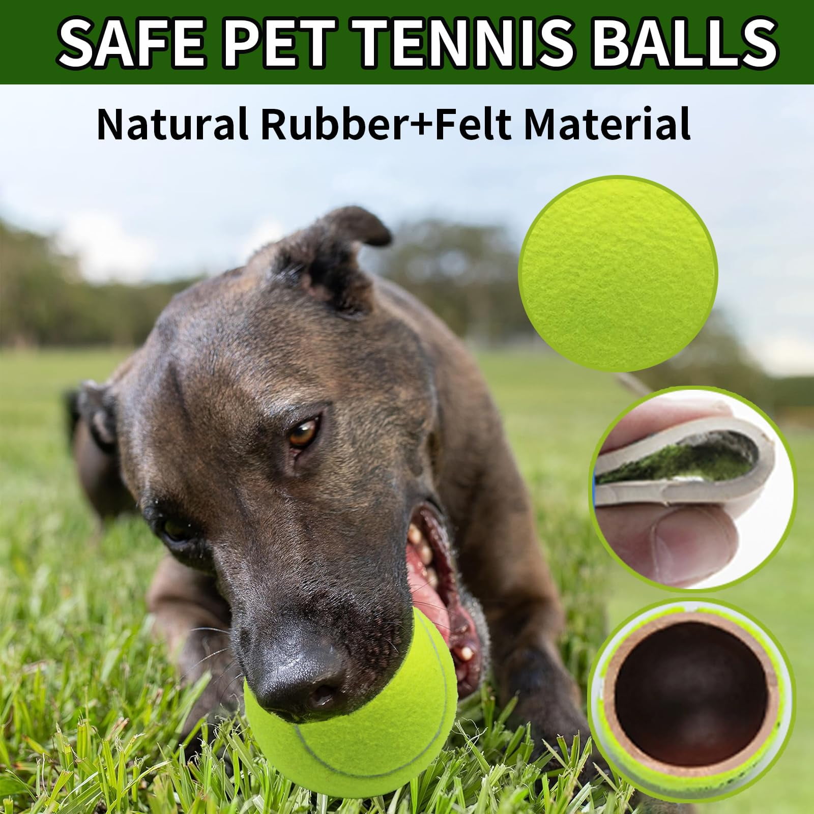 Magicorange 6 Pack Tennis Balls for Dogs, 4 inch Oversize Giant Pet Interactive Playing Balls, Chew Toy for Outdoor / Indoor Sports