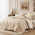 thumbnail image 2 of Davulos Beige Queen Size Comforter Sets, Bed in a Bag 7 Pieces Boho Tufted Bed Set, Shabby Chic Bedding with Comforter, Sheet, Pillowcases & Shams, 2 of 9