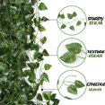 thumbnail image 2 of 78Ft 12pcs Silk Artificial Ivy Vine Hanging Leaves Plant Greenery Decor Party Home Garden Wedding Wall Decor (Scindapsus), 2 of 5