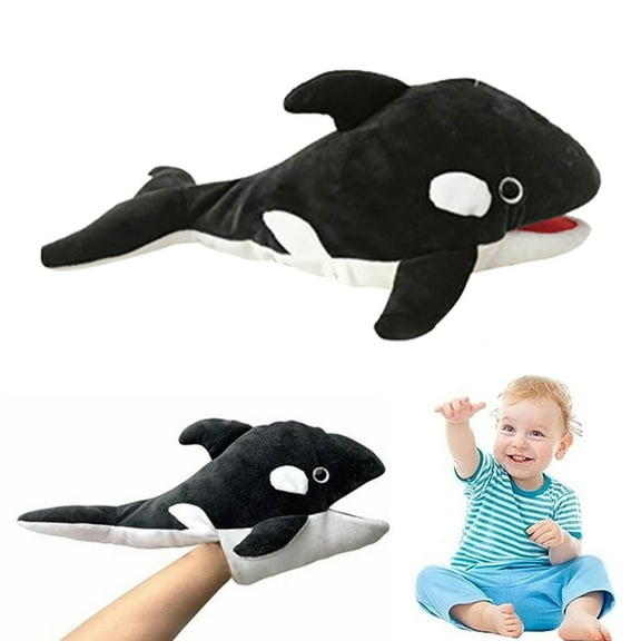 BJBSJSZ 13-Inch Realistic Sea Animal Hand Puppet with Moveable Mouth, Ocean Series Stuffed Turtle Whale & Crab Plush Toy for Role Play, Creativity Teaching & Interactive Fun
