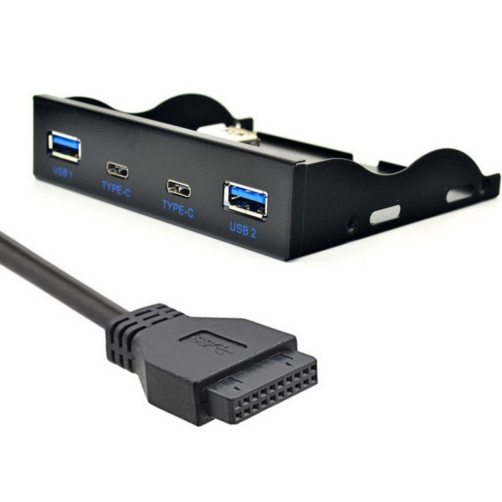 axGear 3.5 Inch USB-C USB 3.0 HUB 4 Ports Front Panel Floppy Bay ...