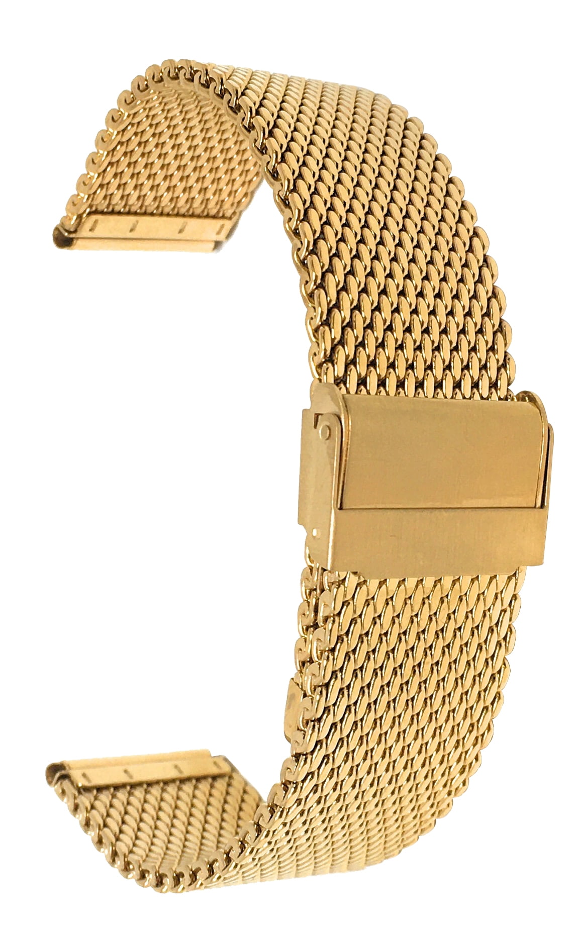 Bandini 24mm Gold Tone Stainless Steel Mesh Watch Band for Men Metal