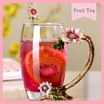 thumbnail image 4 of Glass Tea Cup Sunflower Crystal Lead-Free with Spoon Set, Present for The Christmas, Valentine's Day.Best Present for Mother, Grandma, Girlfriend, Sister, 4 of 6