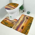 thumbnail image 2 of Sunset Sunflower Field Scene Bathroom Rugs Sets 3 Piece,Toilet Cover Set,Absorbent Non Slip Bathroom Mats Sets with U-Shaped Contour Rug Toilet Rug Set, 2 of 5