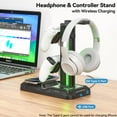 thumbnail image 6 of KDD Gaming Headphone Stand, Controller Holder with Wireless Charger USB and Type C, RGB Headset Stand Rotatable, 6 of 8