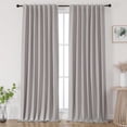 thumbnail image 1 of Joydeco Cortinas opacas de lino para dormitorio de 120 pulgadas de largo con pestaña trasera/bolsillo para barra, cortinas resistentes para sala de estar con aislamiento térmico, reducción de ruido, 2, 1 of 9
