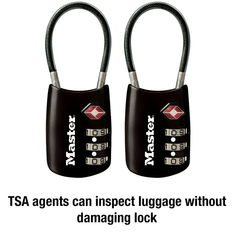 Master Lock TSA Luggage Combination Lock, 4 Dials