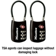 Master Lock TSA Approved 3 Dial Combination Resettable Luggage Lock, Color Variety, 2 Pack, Combination Lock