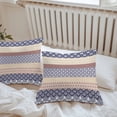 thumbnail image 4 of Vintage Outdoor Pillow Covers Set of 2 Medieval Bohemian Yellow Geometric Stripe Waterproof Throw Pillow Case Decorative Square Cushion Cover for Patio Couch Garden Balcony, 18"x18", 4 of 9