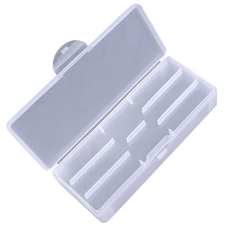 Hot 1PC Rectangle Double\-layer Art Tool Empty Storage Box Tweezers Clippers Polishing Art Pen Brush Plastic Container