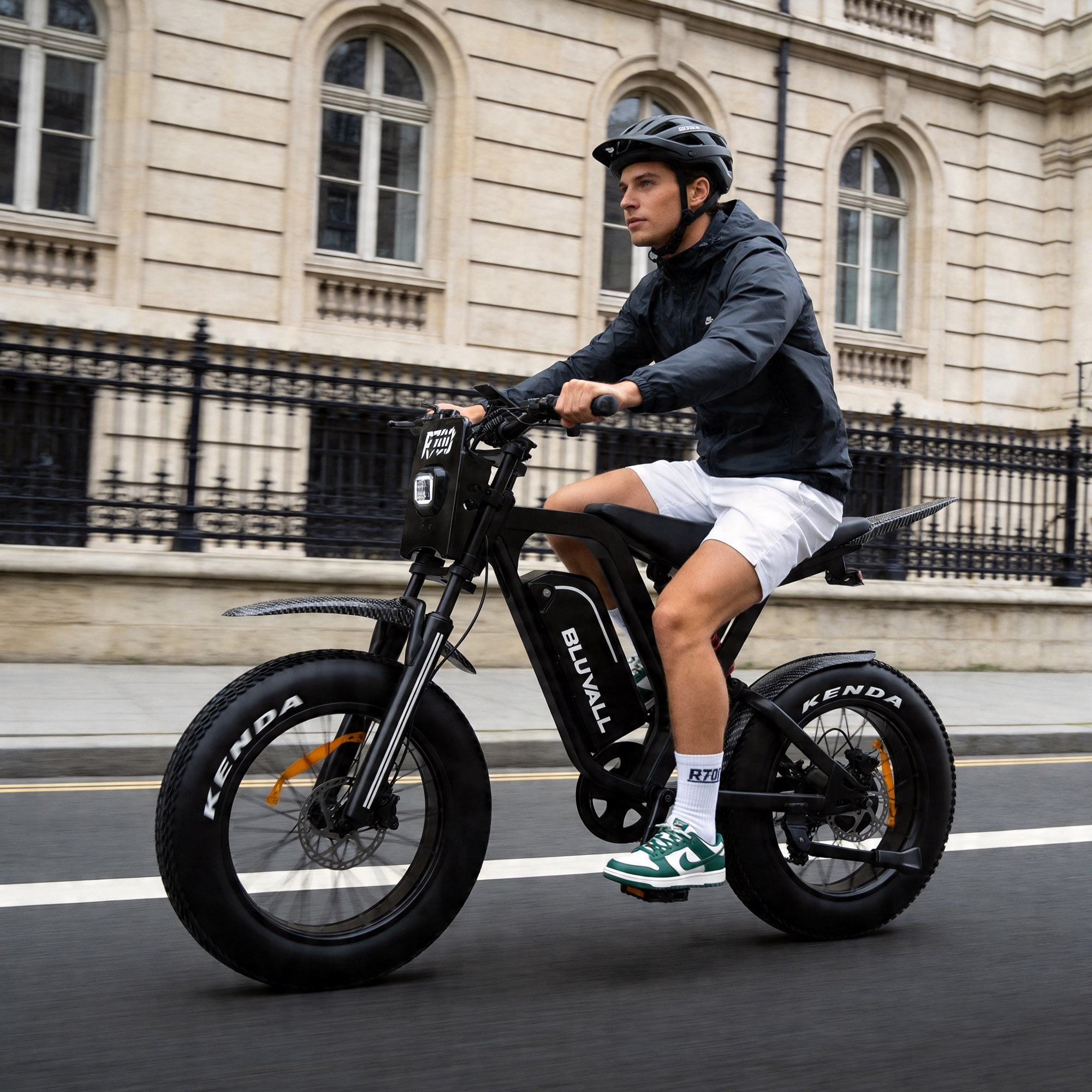 Bluvall 2500W Peak Electric Bike for Adults, Dual Hydraulic Brake Mountain e-Bike,52V 25Ah 35MPH 80 Mile 7-Speed Full Suspension 20"Fat Tire Electric Bicycle,UL2849