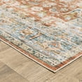 thumbnail image 3 of Oriental Weavers Charleston Washable Area Rug - CHA04 - 5' x 7' - in Rust/ Blue - Vintage Inspired, Non-Slip, Stain Resitant, Ultra Low Pile, Bedroom, Office Rug, 3 of 5