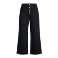 thumbnail image 4 of cocolona Womens Casual High Waist Flare Jeans Button Zipper Waist Straight Wide Leg Street Denim Pants with Pockets, 4 of 4