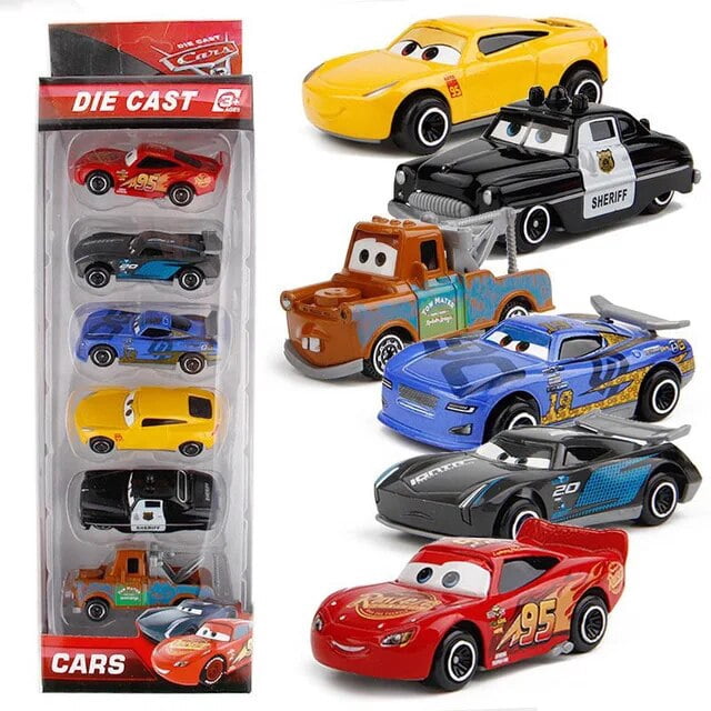 Disney-juego de coches Pixar cars 3 para niños, juguetes de modelo de coche de Metal fundido a presión, Rayo Mcqueen, tío Truck Jackson Storm 1:55, regalo de Navidad para niños, 6-7 unids/set