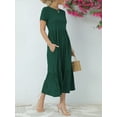 thumbnail image 3 of SIEANE Women's Summer Dress Casual Short Sleeve Crew Neck Dress Tiered Maxi Beach Dress with Pockets, 3 of 6