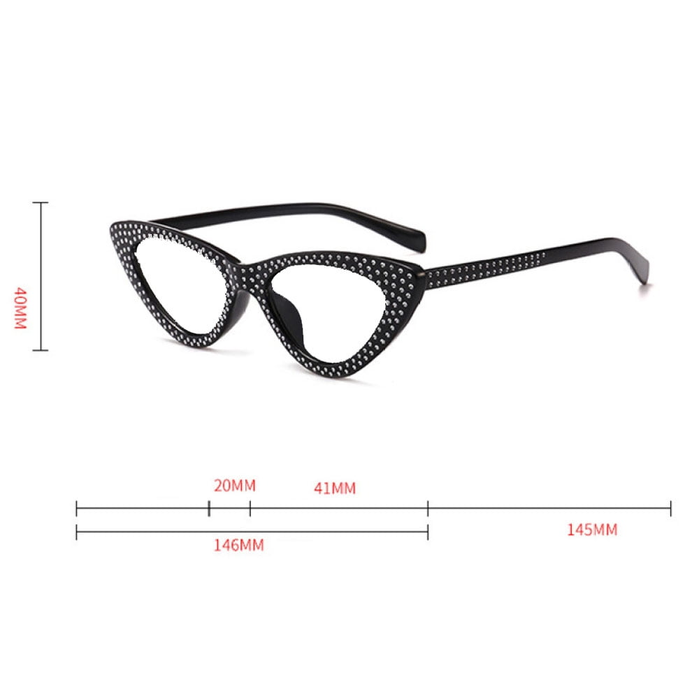 3 Pairs of Women Black Cat Eye Reading Glasses Diamond Presbyopic Glasses Plastic Readers +3.50